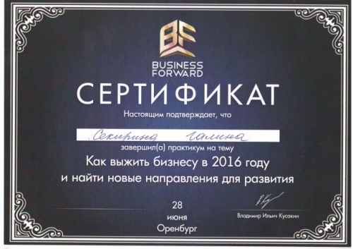Сертификат как выжить бизнесу в 2016 году и найти новые направления для развития